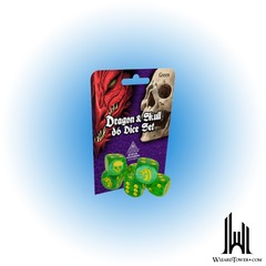 Dragon and Skull Dice Set Green